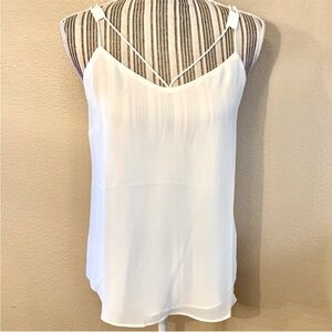 NWT Dressy Tank Small Naked Zebra Boutique brand White Double Strap Lined Sexy